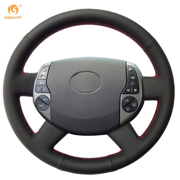 Black Genuine Leather Steering Wheel Cover for Toyota Prius 2005