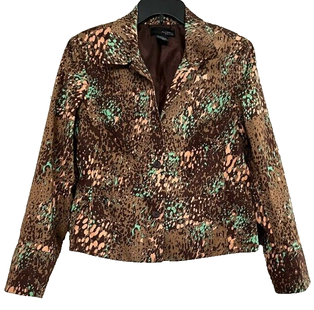 Blazer Jacket Size 12 Machine Washable Cotton Abstract Art Splatter Y2K Inspo-image
