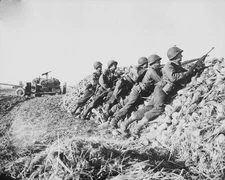 U.S. Infantry Anti-Tank Crew Fires on Germans 8"x 10" World War II WW2 Photo 547