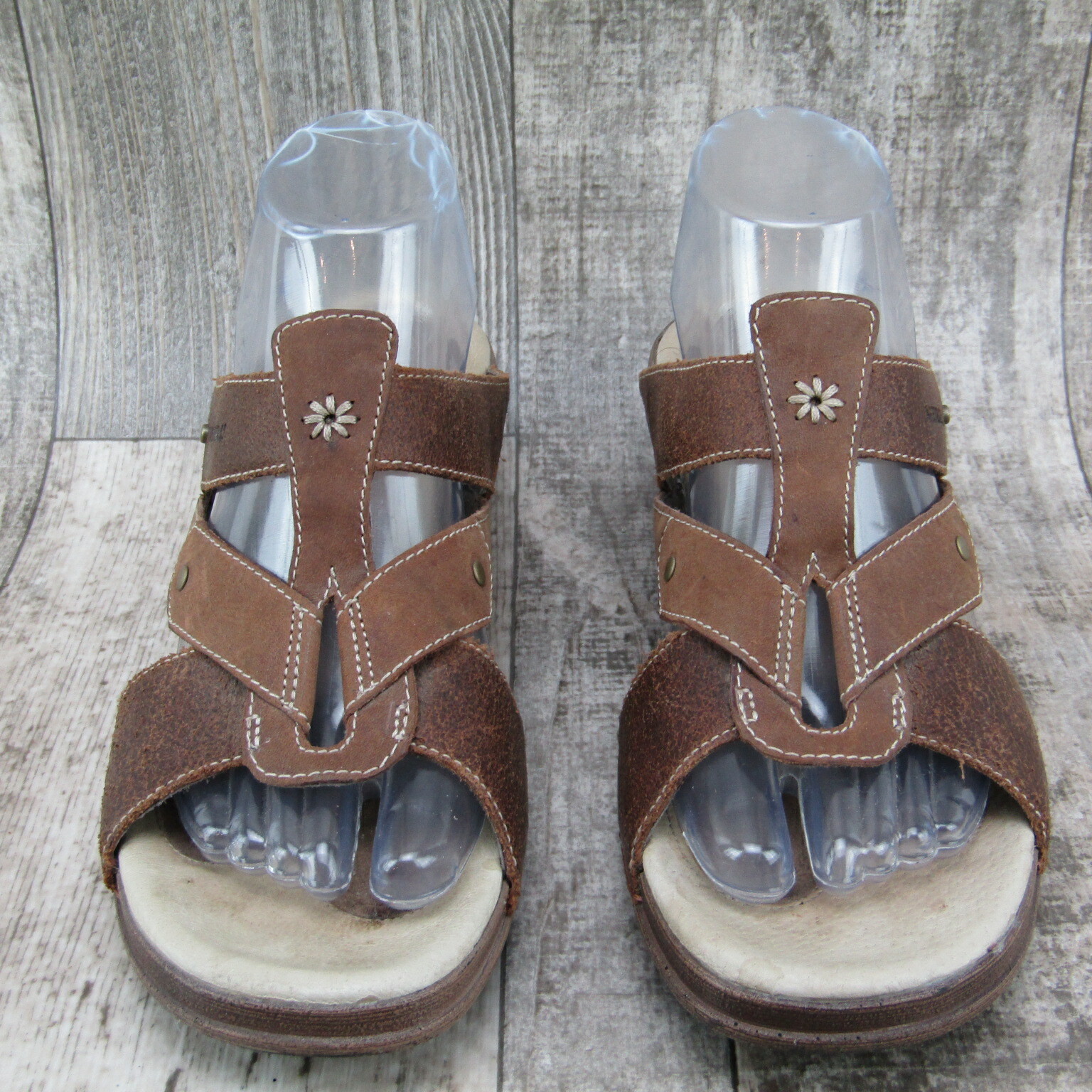 Merrell J89392 Luxe sandali bassi casual in pelle marrone scarpe donna 9