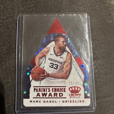 2018-19 Panini Crown Royale Marc Gasol Panini s Choice Award Red /75