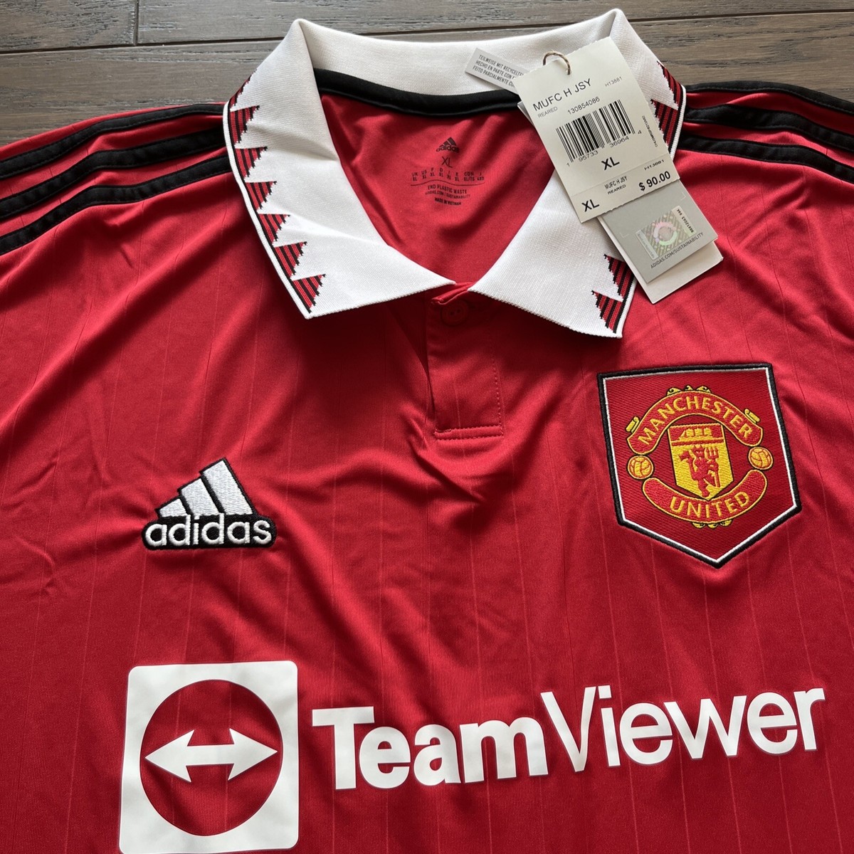 adidas Manchester United 赤2020 ユニフォーム XL ADIDAS MANCHESTER UNITED XL JERSEY $90 RETAIL 22/23 HOME NWT