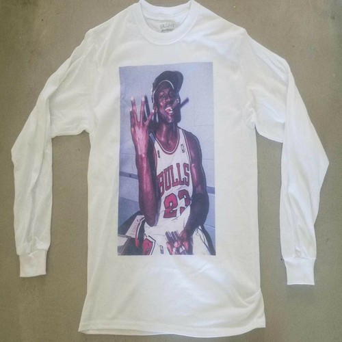Michael Jordan Supreme Champion Manica Lunga T-Shirt NUOVO S M L XL 2X 3X  Tori | eBay