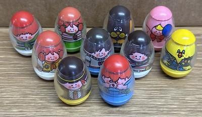 Weeble Wobble Vintage Lot Of 10 1970s 1st Generation 1.75 H