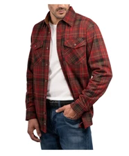 Jachs Men's Flannel Shirt Heavyweight Plaid Red Size S