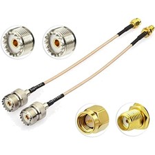Coax UHF Female SO-239 to SMA Male/SMA Female Adapter Extension Cable RG316 1...