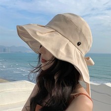 Sun Hat Women Packable Extra Wide Brim with Bow Outdoor UV Protection Beach New