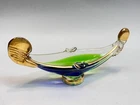 VTG Italy Murano Art Glass Cobalt Gild Ashtray Venetian Gondola Boat Sculpture