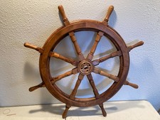 34 Ship Steering Wheel Wooden Antique Teak Brass Nautical Pirate Ship Wheel