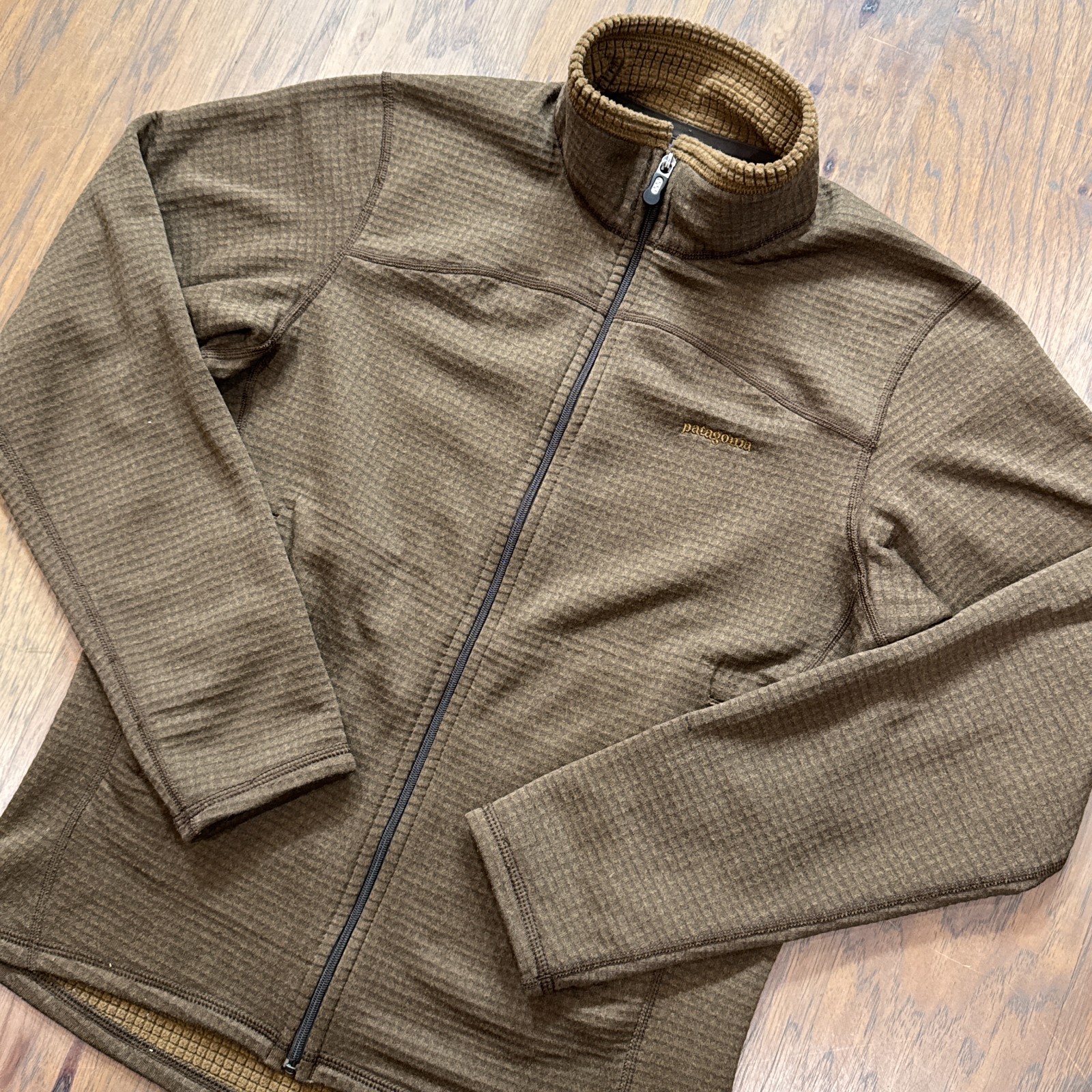 VintagePatagoniaJacketMenSBrownR1PolartecFleeceFullZipOutdoorsCoat