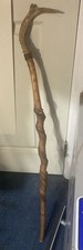 VINTAGE Twisty Walking Stick Spiral Cane ANTLER HANDLE 35" Long