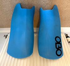 OBO Yahoo Field Hockey Goalie Leg Guards Size Large Blue Pair 2 Straps