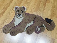 Tibetan Lion Rug Shape Handmade Kids Boho Rug Aesthetic Rug 2x3 Ft