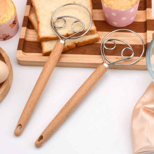 1Pcs Danish Dough Whisk Stainless Steel Dutch Style Bread Dough Hand Mixer
