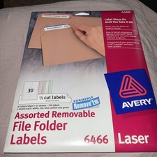Avery 6466 Removable 1/3-Cut Removable File F...