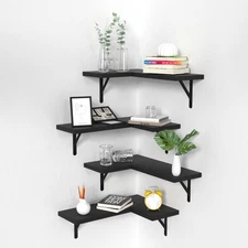 Corner Floating Shelves Set of 4, Corner Shelves Wall Mounted, for Bedroom Ki...