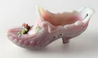 Fenton Rosalene Glass Shoe Swan Dragonfly Applied Rose Signed F Enoch 6.5”