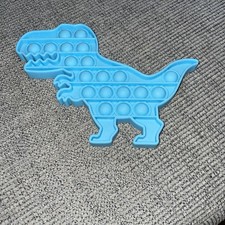 Blue Dino Pop It Fidget Bubble Popper Stress Reliever Blue Dinosaur S29