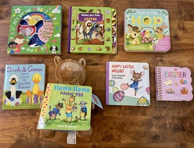 Easter Toddler Book & Plush Bundle - 7 Books + Llama Llama Plush (NWT) Set