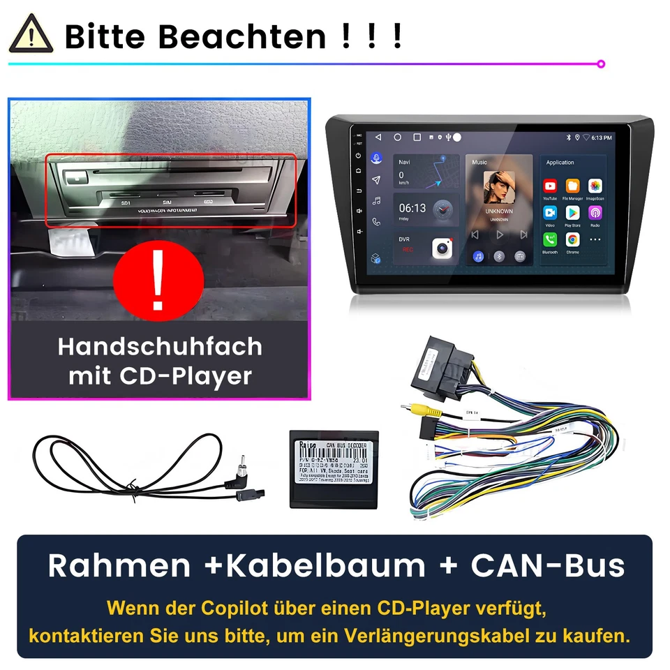 Android 14 Autoradio Für Skoda Rapid Spaceback 2012-2020 Carplay GPS Navi 1+32G - Bild 4 von 4
