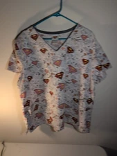 Super Girl Scrub Top By Warner Bros. And DC Size 2X