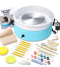 New Goody King Mini Pottery Wheel-9.4” with Tools, Clay, Sponges, Adjust Speed