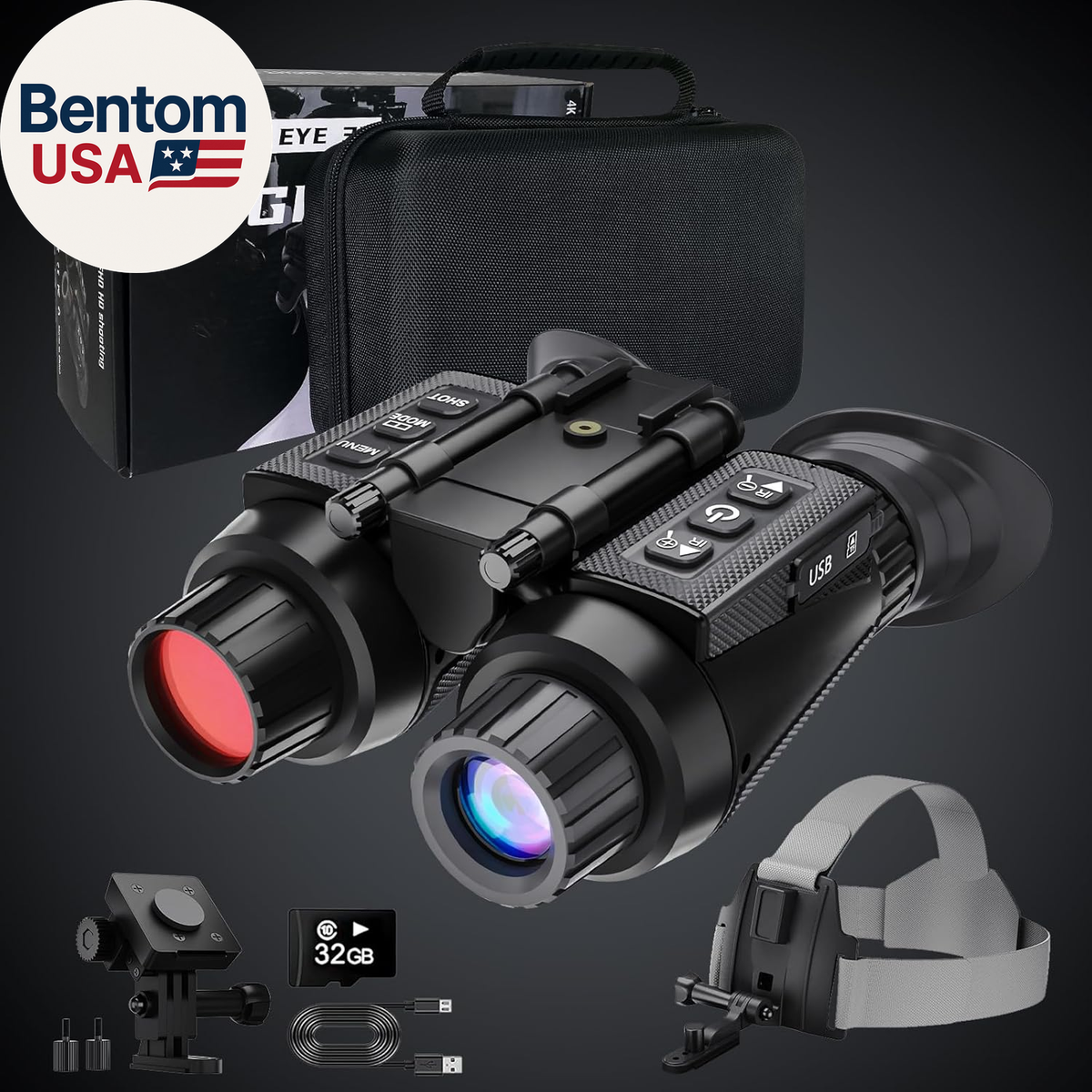 Jumelles Vision Nocturne Numérique 4K HD – Fixation Casque, Infrarouge, Outdoor