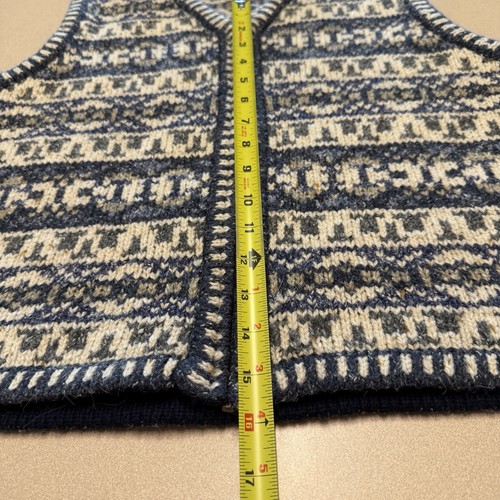 St. John's Bay Womens X-Large Wool Blend Zip Knit Sweater Vest Folk Nordic - Picture 10 of 10