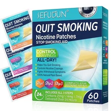 Quit Smoking Nicotine Patches, (60pcs) Step 1 2 3 Stop Smoking Aids Patches, ...