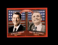 2008 Topps #HCM-1984 Ronald Reagan / Walter Mondale Historical Campaign