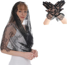 1Pc Long Lace Wedding Veil Pair of Lace Gloves Bridal Accessories for Weddin