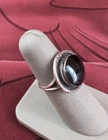 Vintage Round Onyx Sterling Silver Southwestern Style Ring Size 7 Mexico