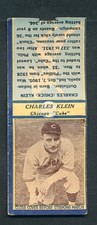 Vintage Baseball Matchbook 1935-1936 Diamond U3-1: CHUCK KLEIN Chicago Cubs