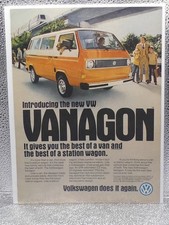 Vintage Volkswagen Vanagon Automobile Paper 1980 Print Advertising Full Page Ad