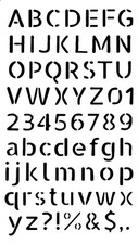 Really Great Stencils, Alphabet 13 Stencil, 4x6.7", Letters, Numbers, Art Deco