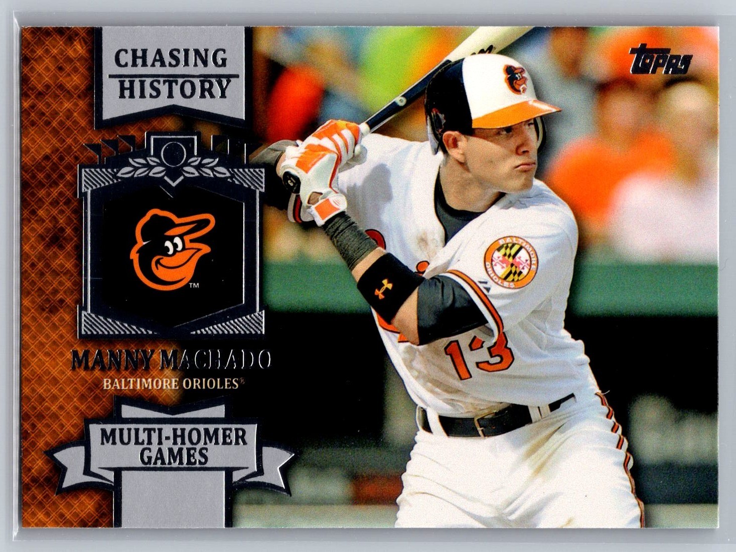 2013 topps baseball series 2 manny machado chasing history rc #93