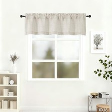 Valances for Windows 14 Inch Length, Soft 52"W x 14"L Pack of 1 Natural