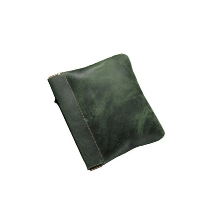 Compact Unisex Travel Coin Holder Textured PU Leather With Secure Metal Closure