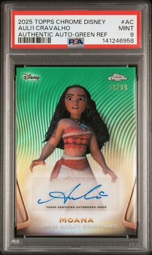 Auli'i Cravalho as Moana [SuperFractor] #EA-AC 2025 Topps Disney Wonder Enchanted Autograph Chrome card