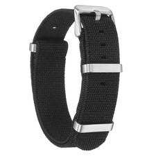 Elastic Nylon Watch Band 18mm Waterproof One-Piece Watch Strap, Black
