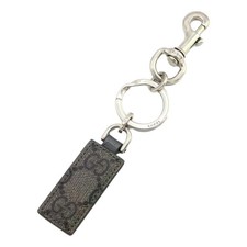 Gucci GG Supreme Canvas Key Ring Charm Silver Hardware NEW
