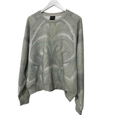Grassroots California Wolf Graphic Pullover Sweatshirt Crew Green Men's Large