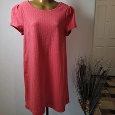 Anthropologie Maeve Coral Diamond Texture A-line Shift Dress Size Medium