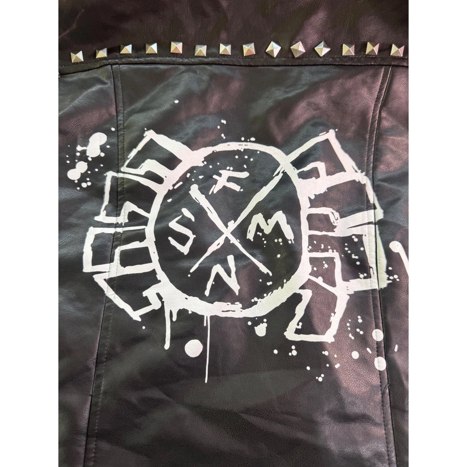 Marvel Spider-Man Across The Spider-Verse Spider-Punk Faux Leather Vest Mens MD image 7