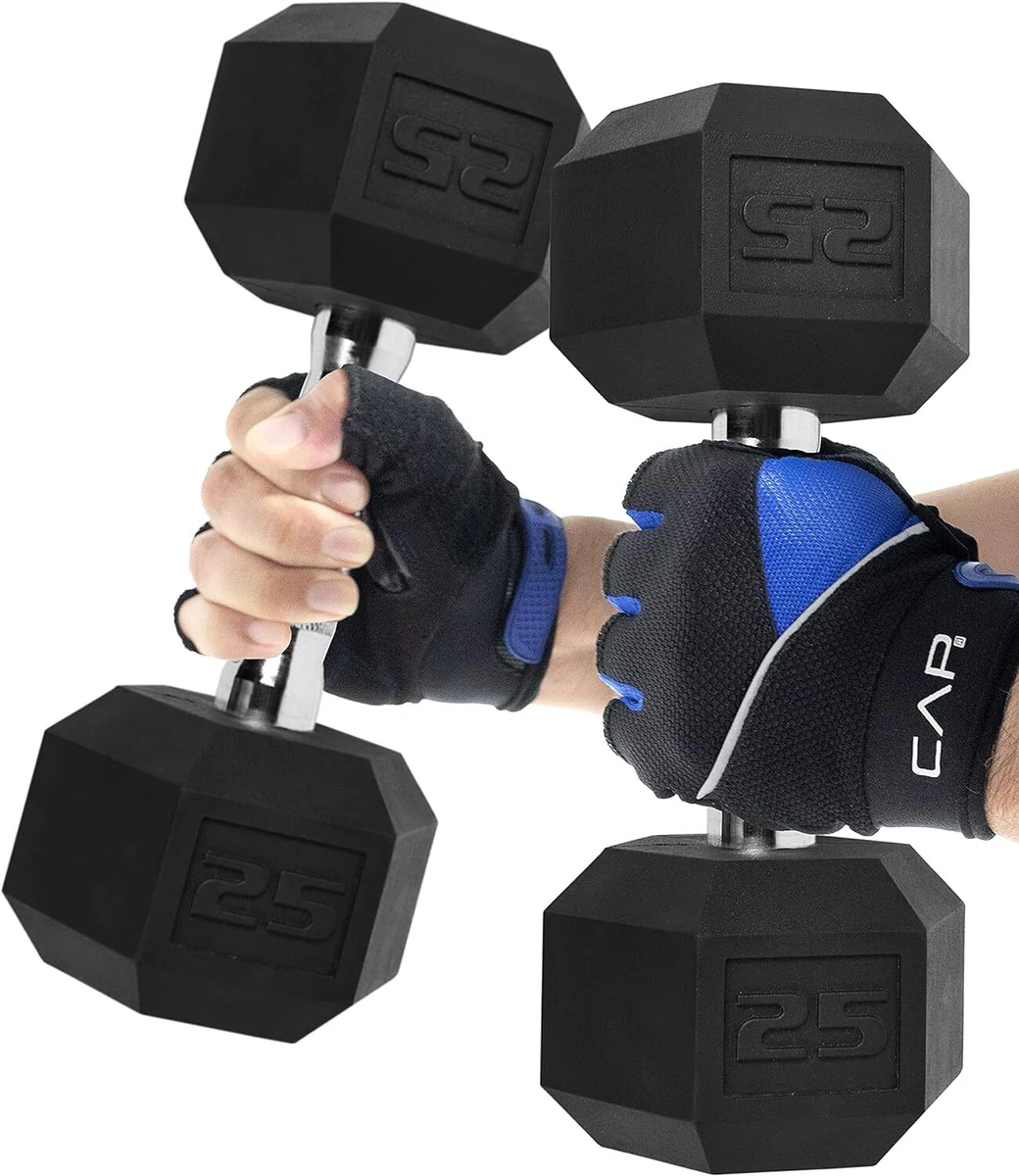 CAP Barbell Set of 2 25lb Coated Rubber Hex Dumbbell New eBay