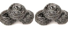 2 Packs 3 Pieces Shining Stainless Steel Sponges Scrubbers Scouring Pads