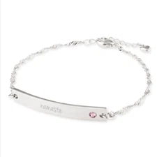 Things Remembered Sterling Silver October Bar Bracelet