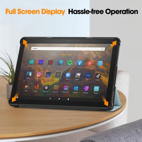 Folio schmaler Lederständer Schale Smart Case Abdeckung für Amazon Fire HD 10 (2023) - Bild 128 von 186