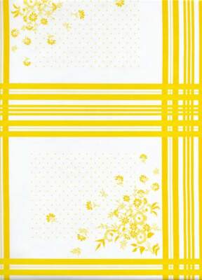 Oilcloth Fabric Oslo Yellow Pattern Sold in Yard or Bolt