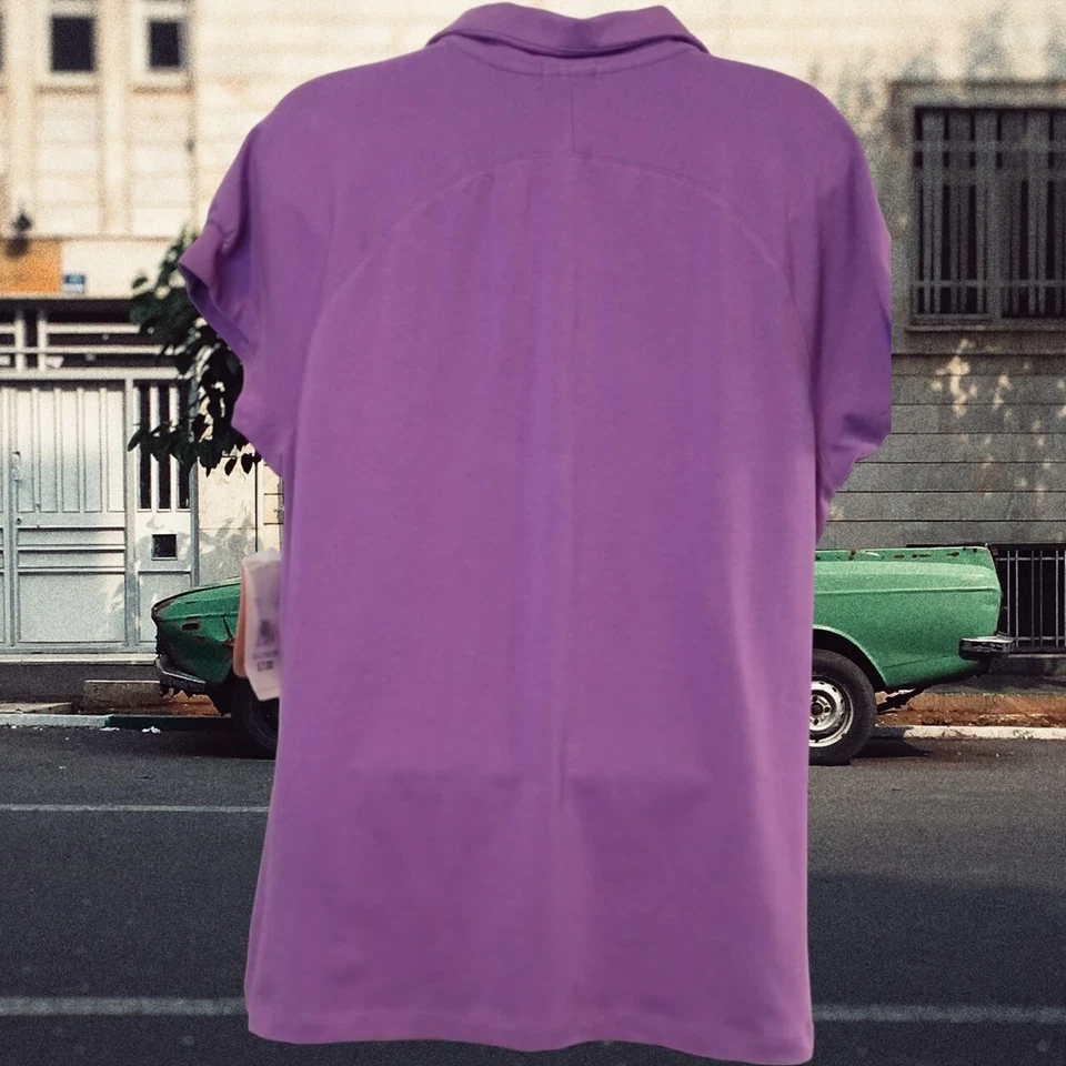 Blusa polo de golf tejida púrpura XXL Danskin para mujer Foto 2 de 4